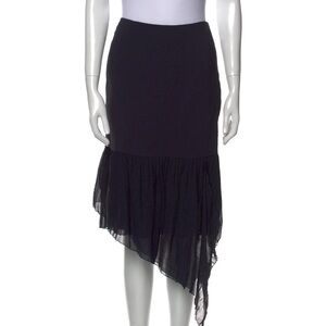 Salvatore Ferragamo Pleated Accents Midi Length Skirt w/ Tags
